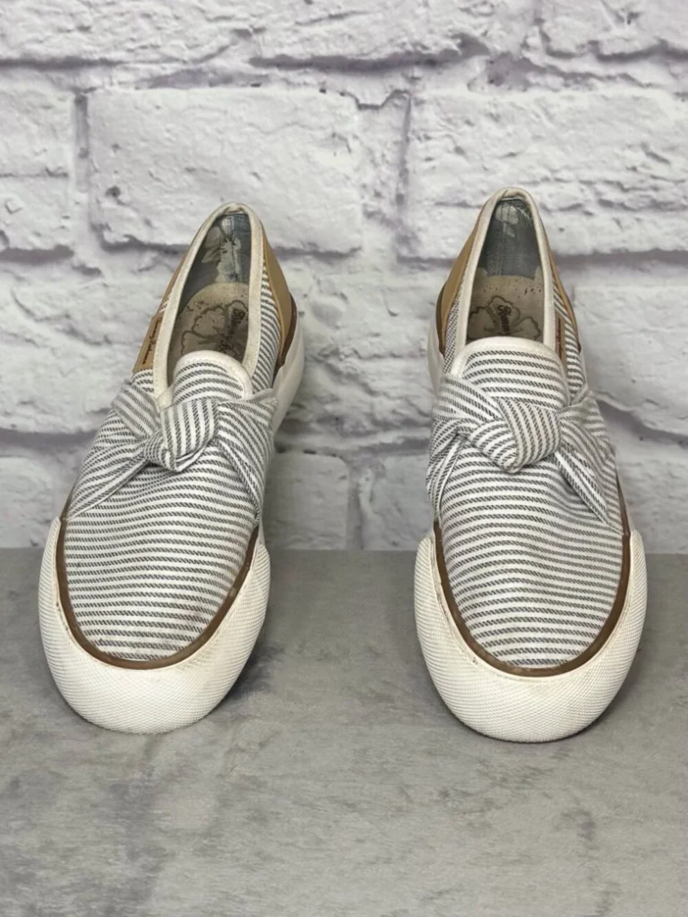 Tommy Bahama Striped Canvas Slip-On Platform Shoes
